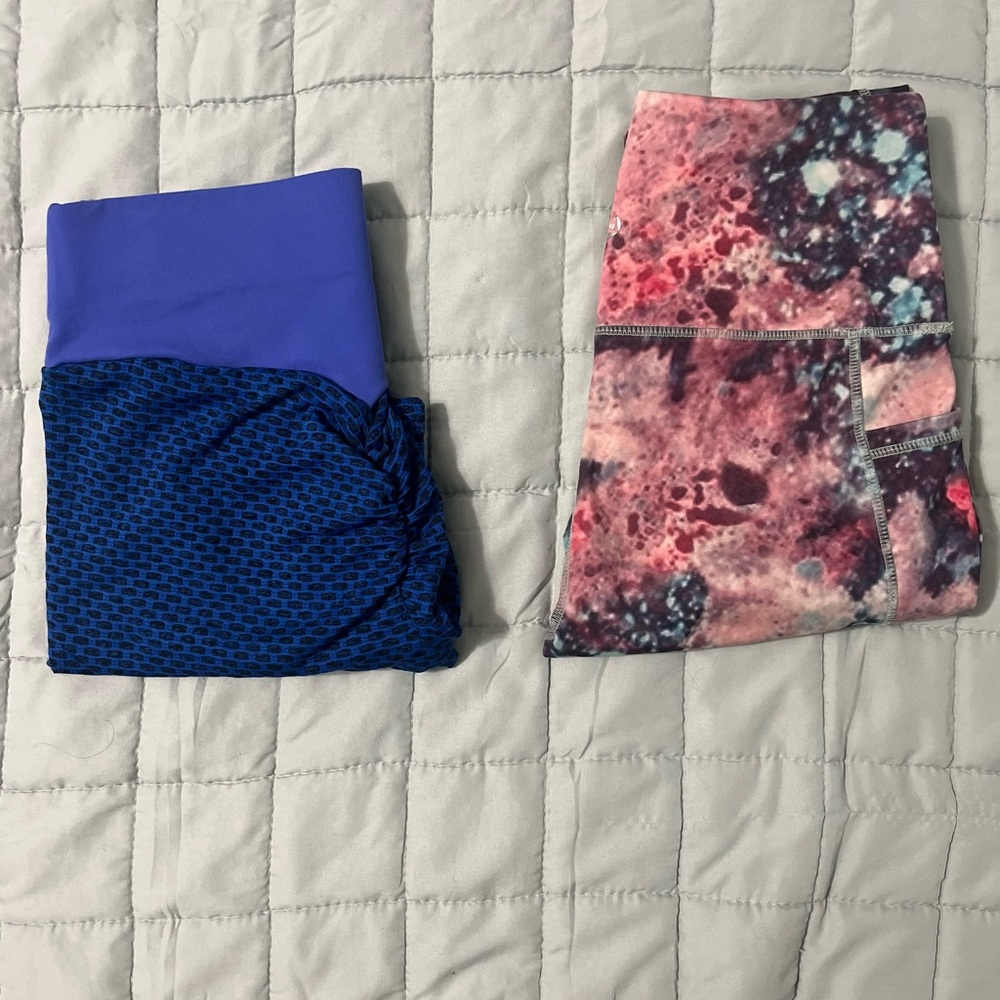 Blue and Pink Leggings Set